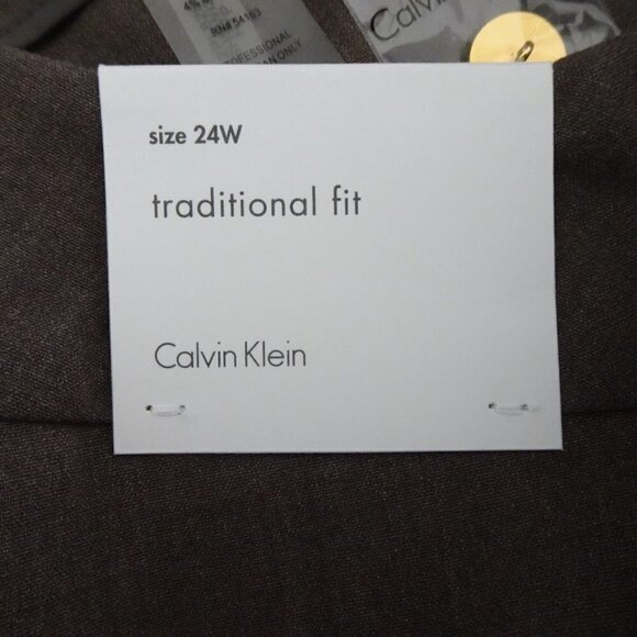 Calvin Klein Straight Leg Pants Women's Plus Size 24W Brown Work Career - Picture 11 of 13